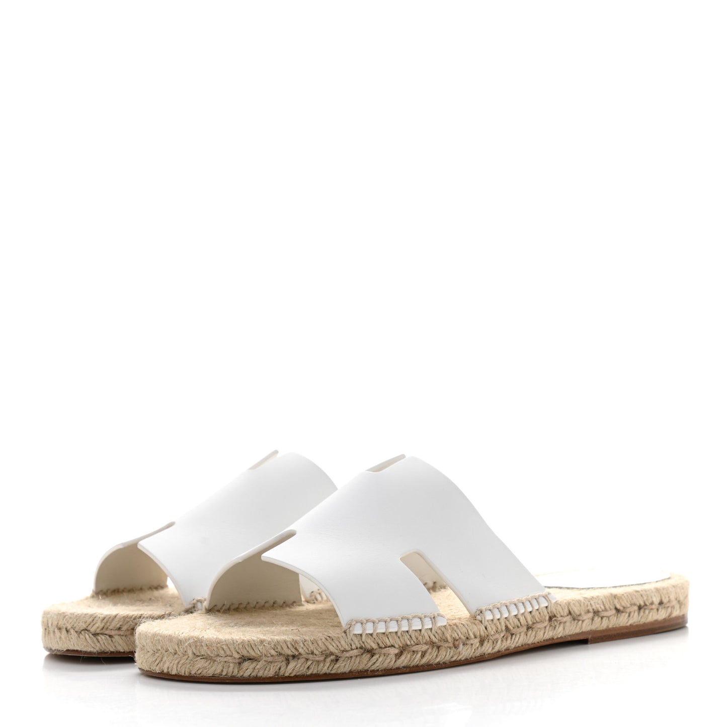 Calfskin Mens Antigua Espadrille Sandals 43 White