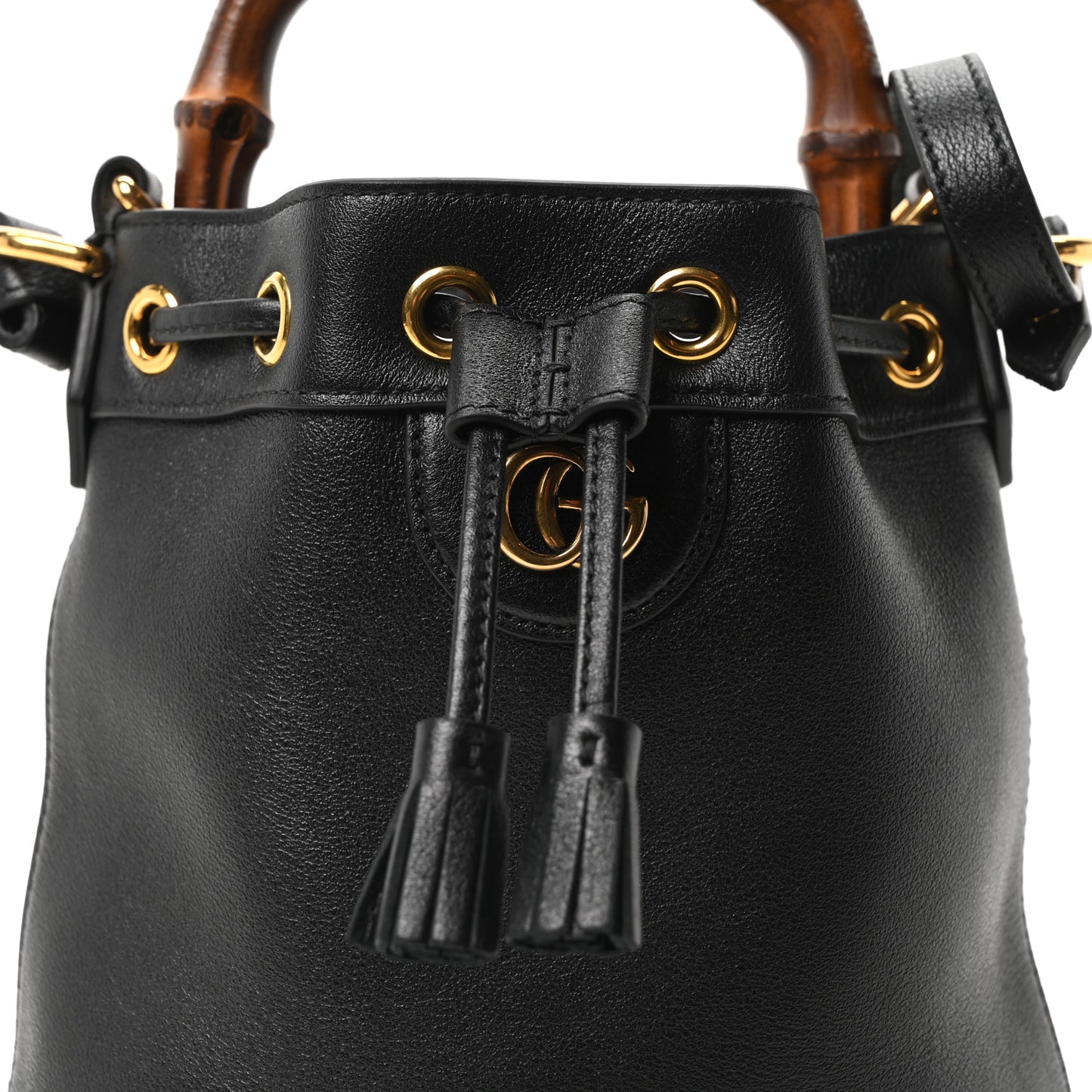 Softy Wonka Textured Dollar Calfskin Mini Diana Bucket Bag Black