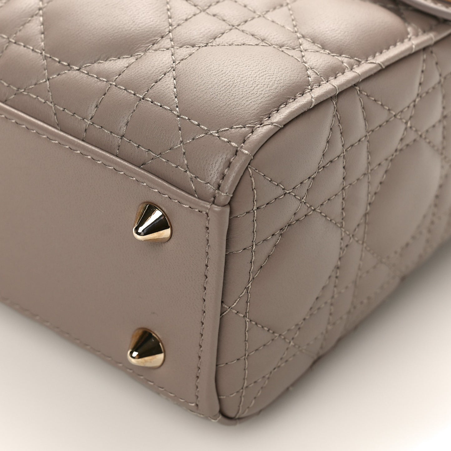 Lambskin Cannage Small My ABCDior Lady Dior Taupe
