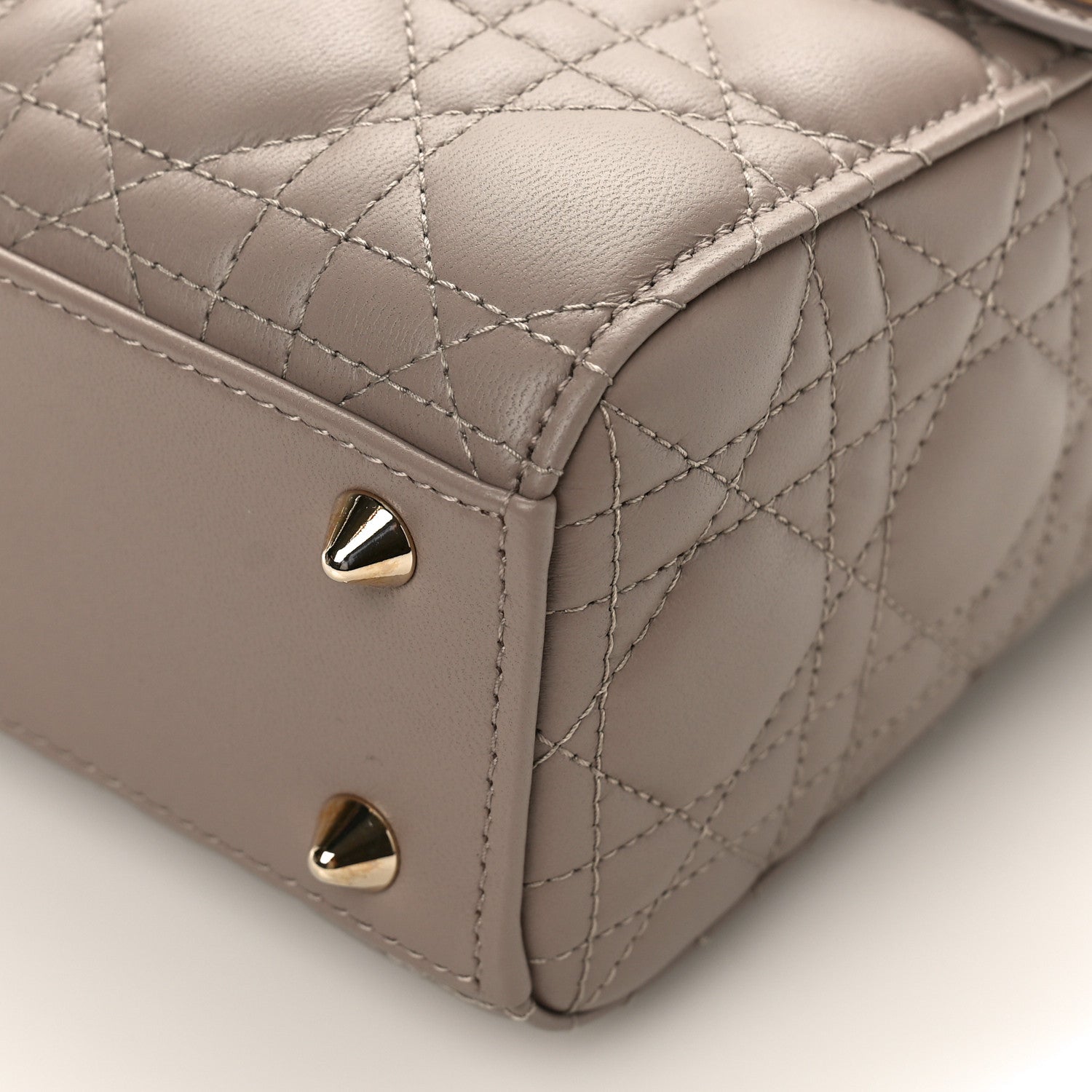 Christian Dior Lambskin Cannage Small My ABCDior Lady Dior Taupe 8 of 8