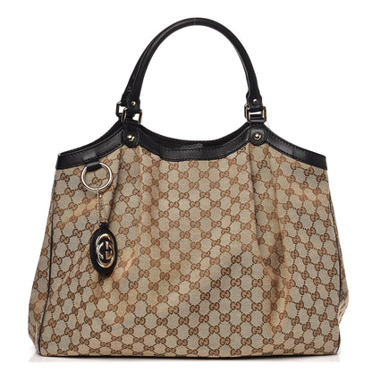 Gucci Monogram Large Sukey Tote Beige Ebony Black 1 of 7