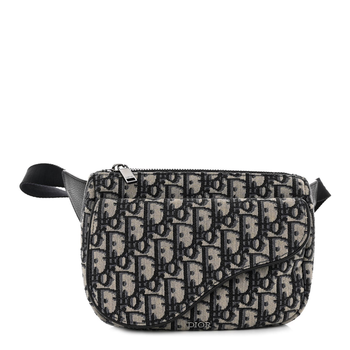 Oblique World Tour Saddle Belt Bag Beige Black