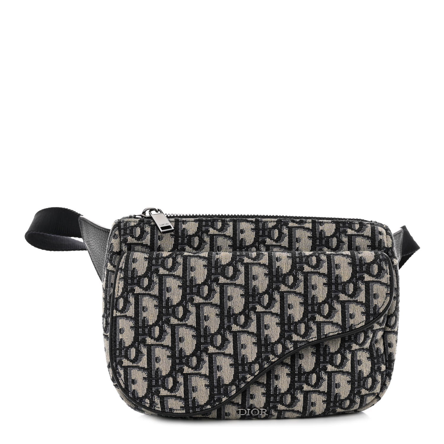 Christian Dior Oblique World Tour Saddle Belt Bag Beige Black 1 of 10