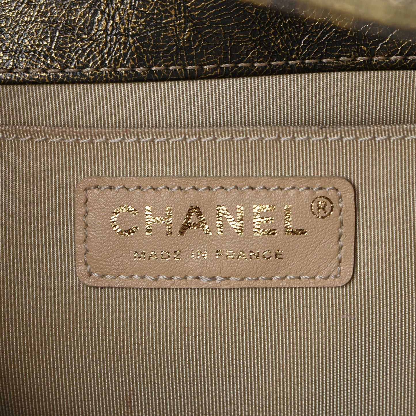 Metallic Calfskin Quilted Medium Boy Flap Gold