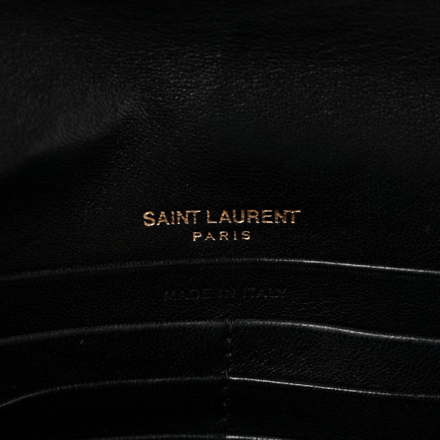 Lambskin Matelasse Monogram Vicky Chain Wallet Black