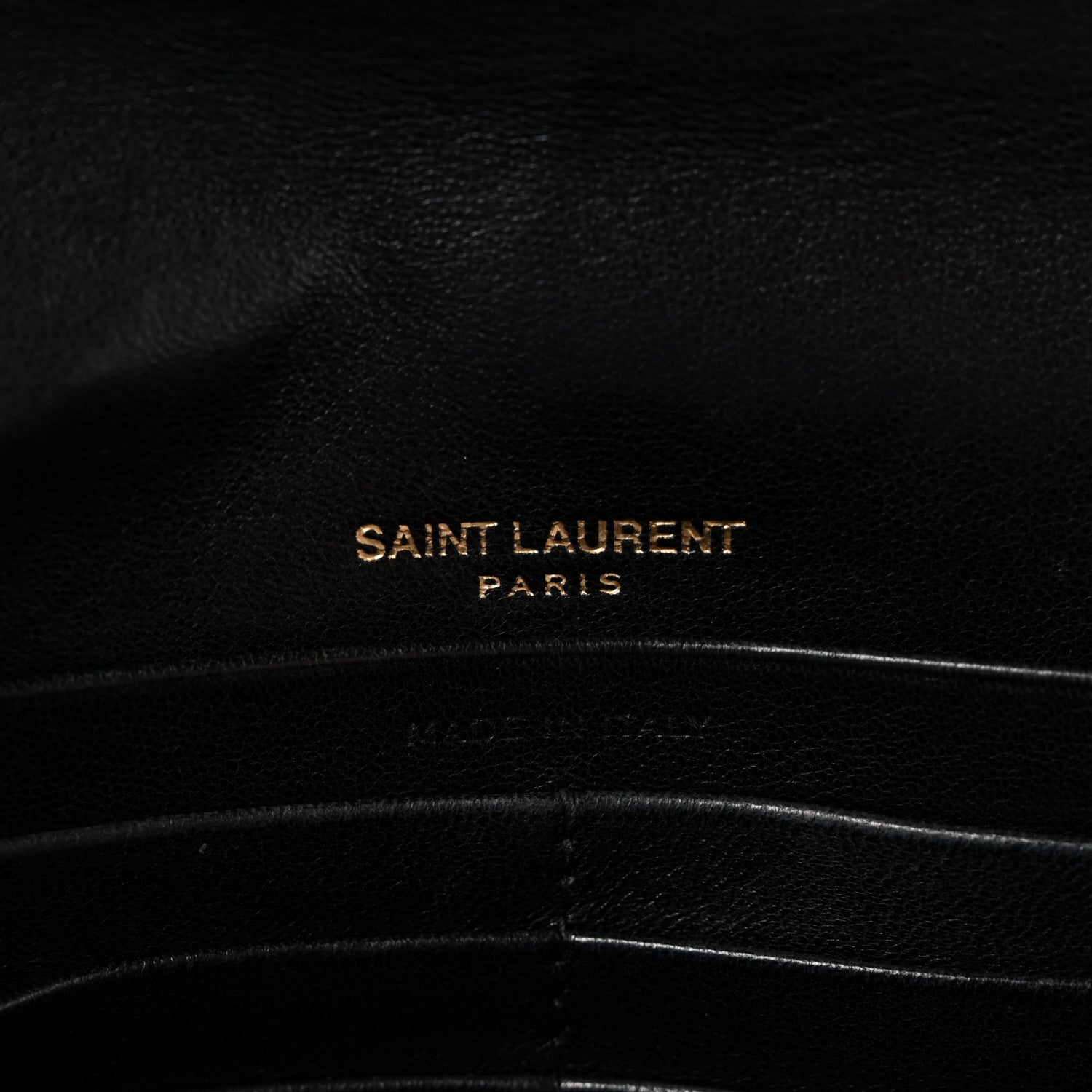 Saint Laurent Lambskin Matelasse Monogram Vicky Chain Wallet Black 6 of 16