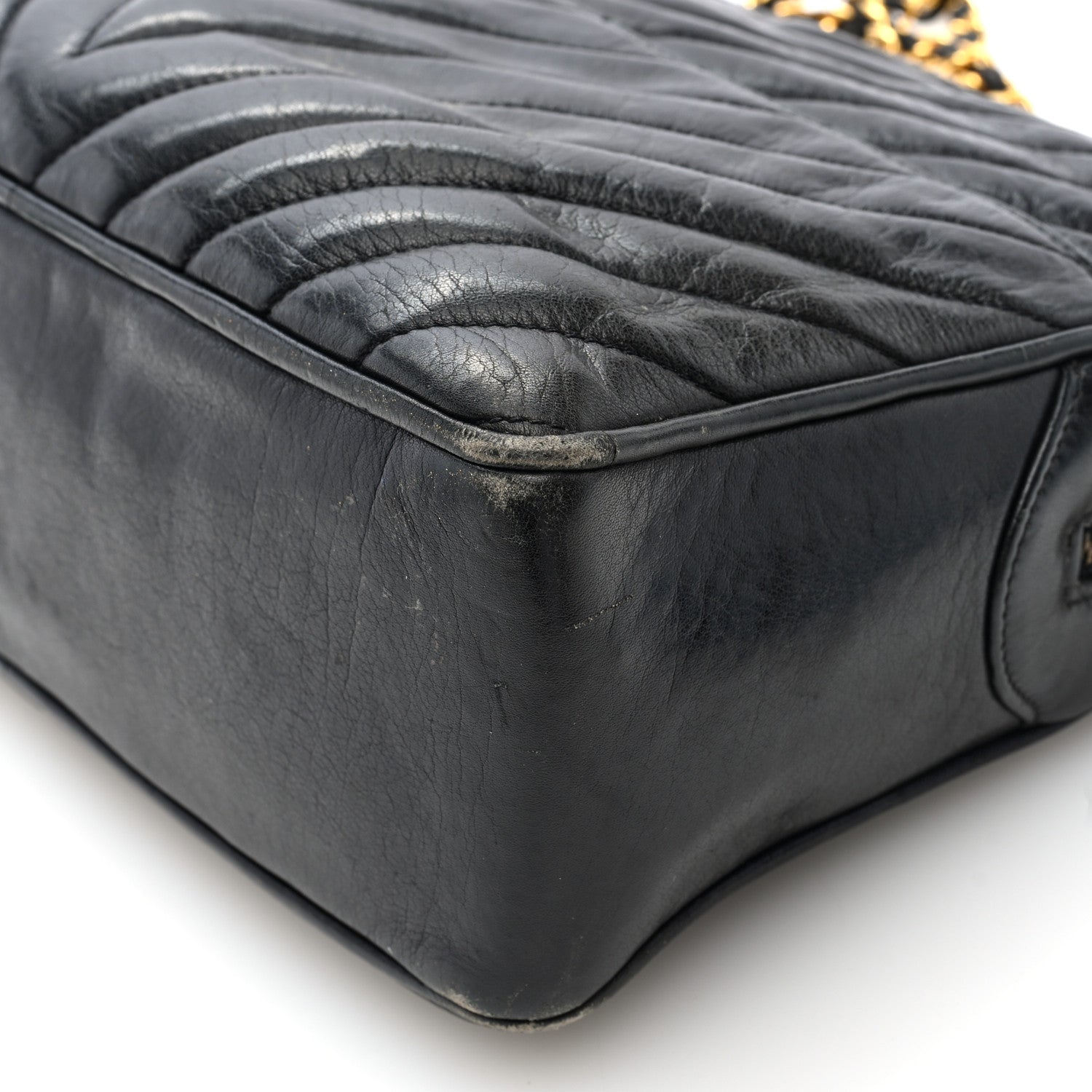 Chanel Lambskin Chevron Quilted Camera Case Black 10 of 10