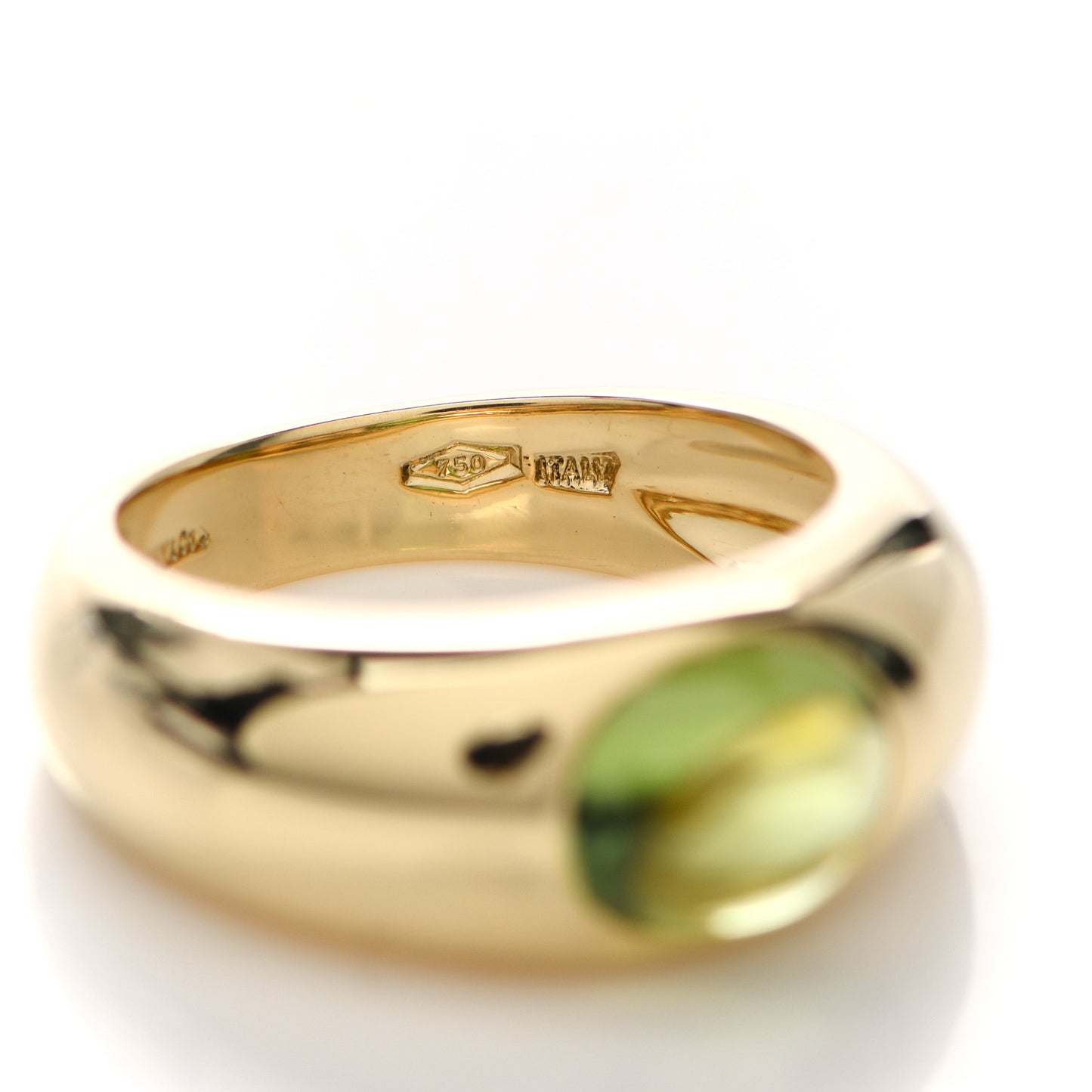 18K Yellow Gold Peridot Ring 50 5.5