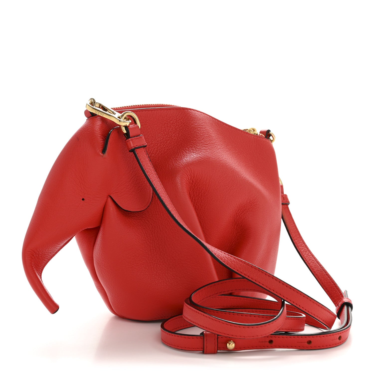 Loewe Calfskin Mini Elephant Crossbody Bag Scarlet Red 3 of 13