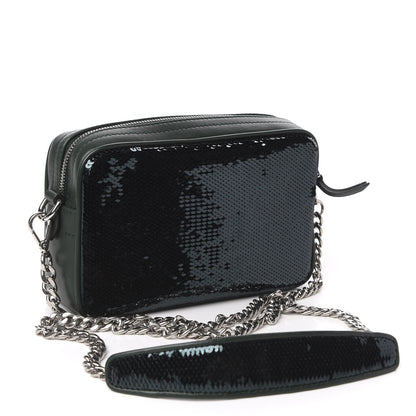 Miu Miu Paillettes Sequin Chain Camera Bag Smeraldo 3 of 9