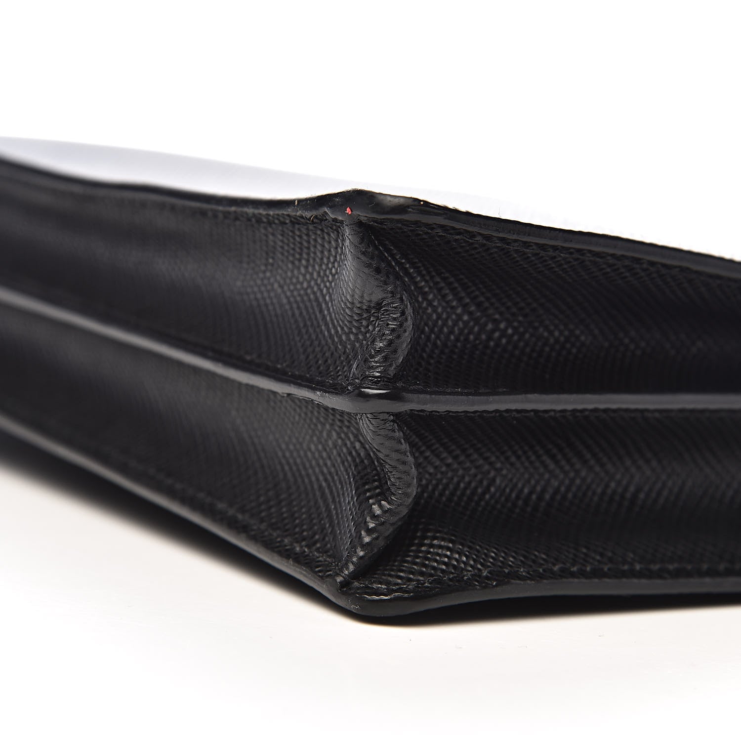Prada Saffiano Cuir Clutch Wristlet Bag Black 11 of 12
