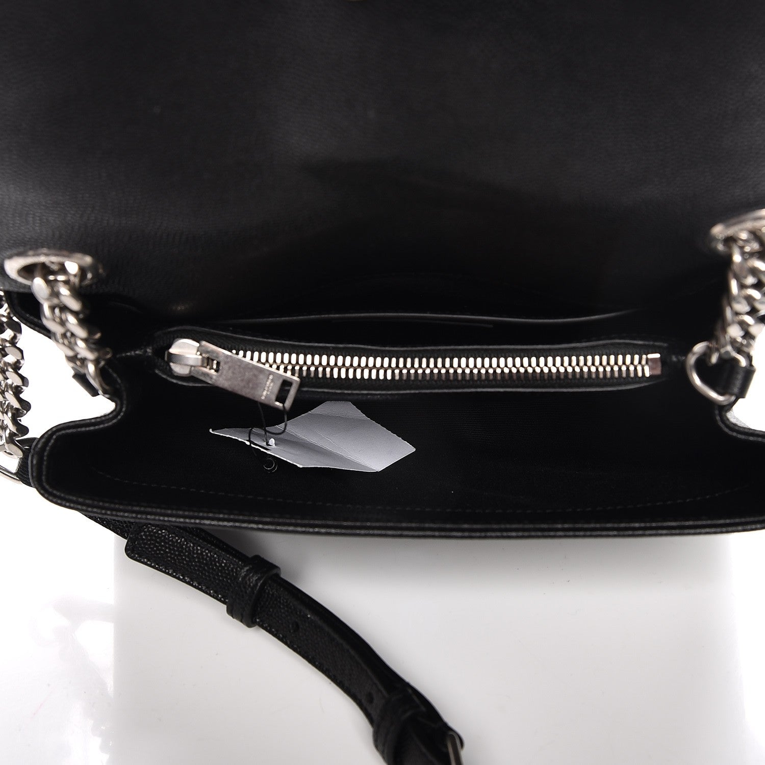 Saint Laurent Grain De Poudre Small West Hollywood Monogram Fold-Over Bag Black 5 of 7