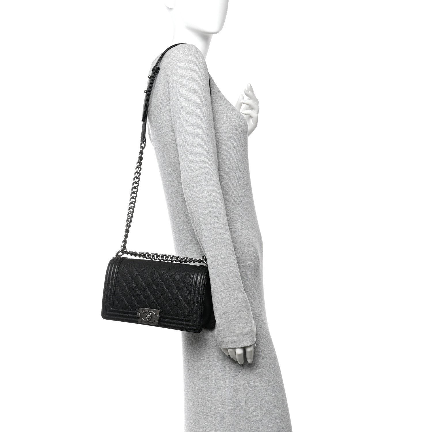 Chanel Caviar Quilted Medium Boy Flap Black 2 of 10