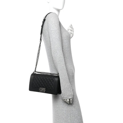 Chanel Caviar Quilted Medium Boy Flap Black 2 of 10
