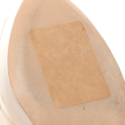 Jimmy Choo Satin Luna Platform Peep Toe Pumps 40.5 Ivory 9 of 15