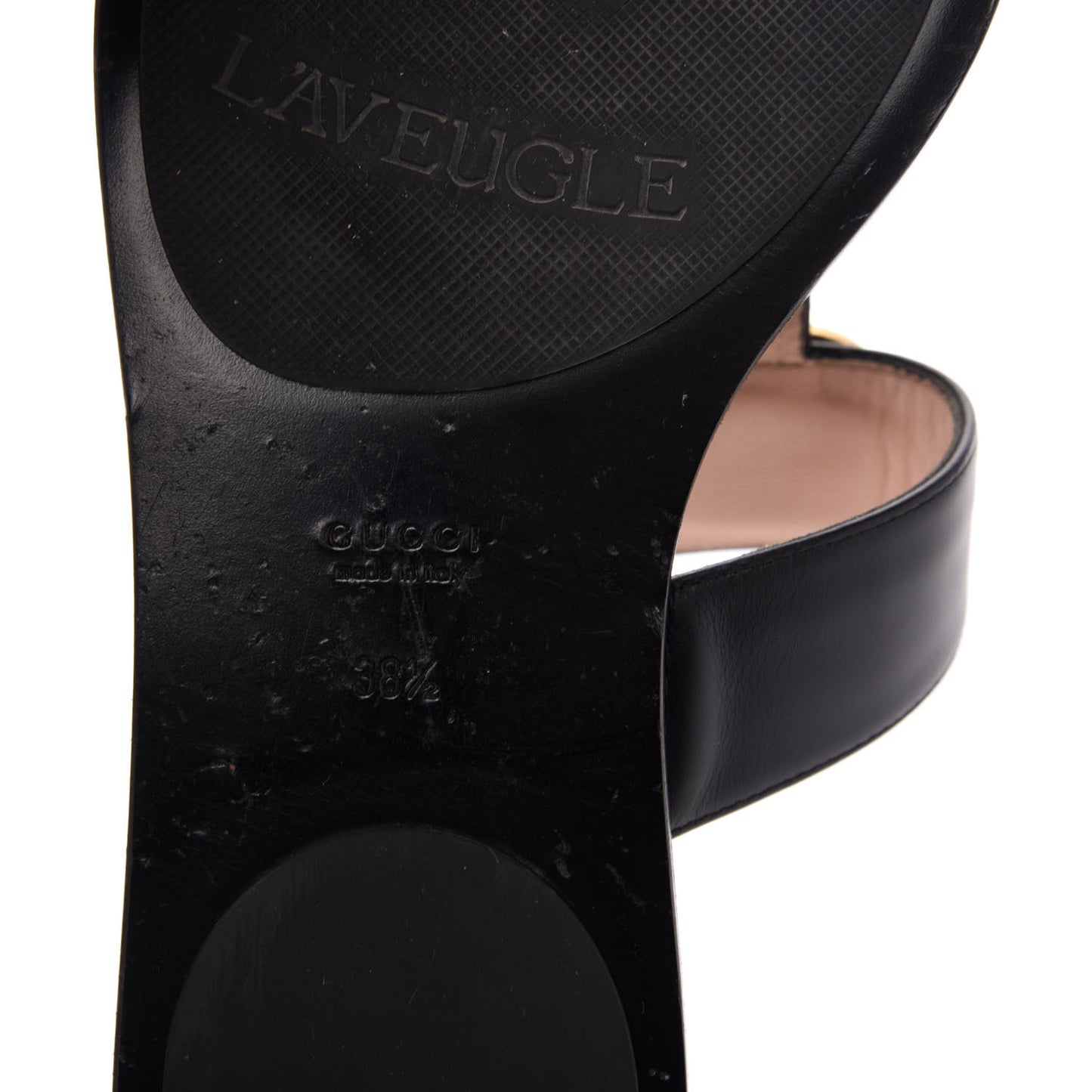 Calfskin Double G Thong Sandals 38.5 Black