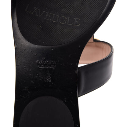 Gucci Calfskin Double G Thong Sandals 38.5 Black 7 of 7