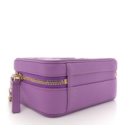 Chanel Caviar Quilted Small CC Filigree Vanity Case Purple 3 of 10