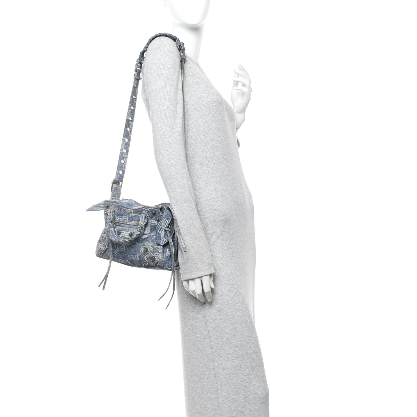 Denim BB Monogram Neo Cagole Handbag XS Blue