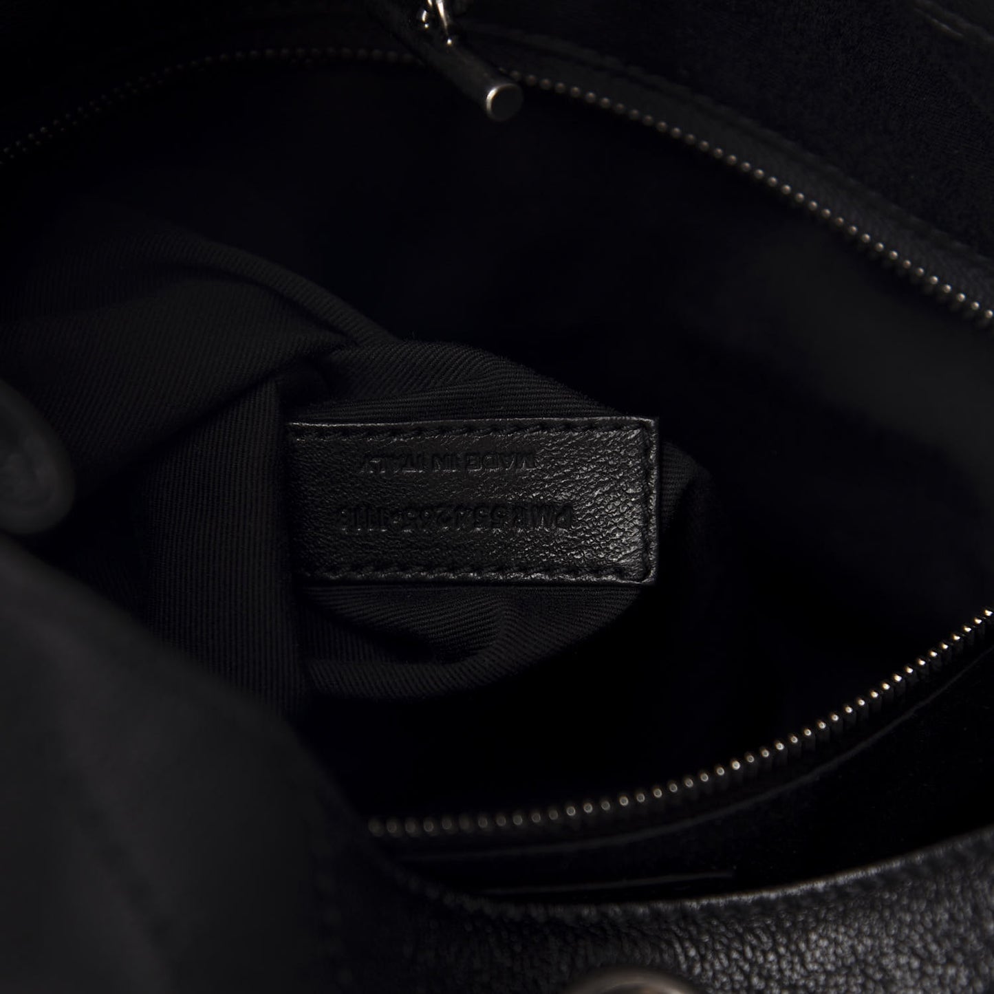 Pebbled Lambskin Chevron Monogram Large Nolita Black