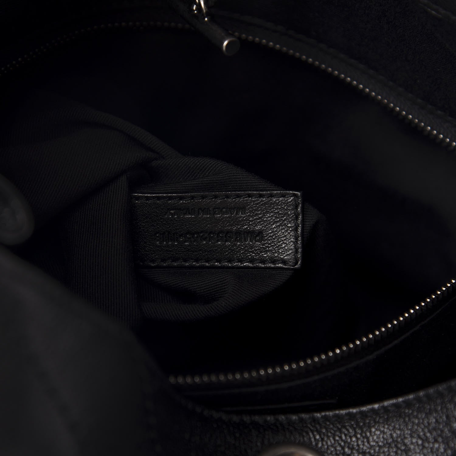 Saint Laurent Pebbled Lambskin Chevron Monogram Large Nolita Black 9 of 10