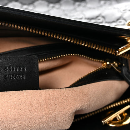 Gucci Guccissima Signature Medium Shoulder Tote Bag Black 6 of 9