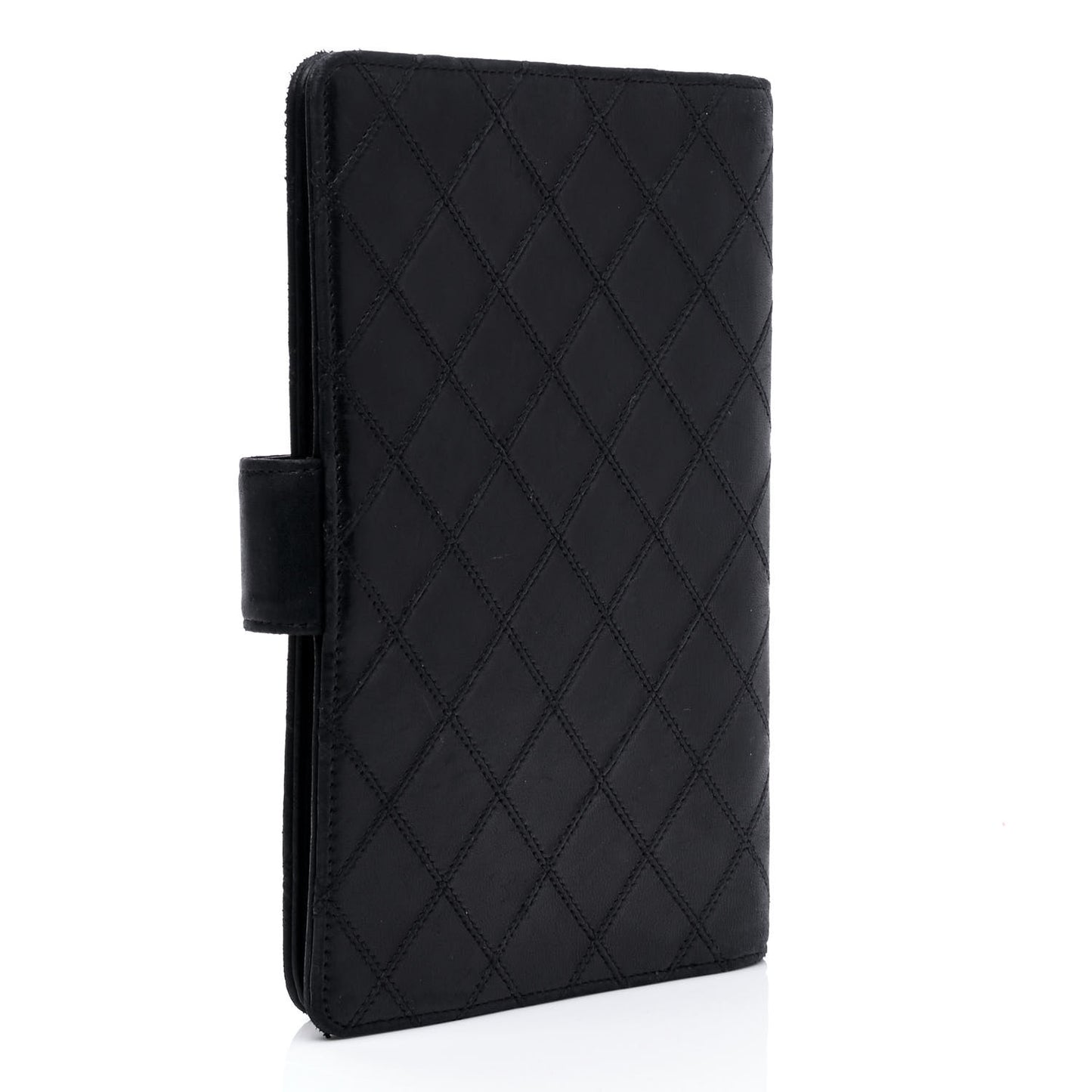 Lambskin Quilted Agenda Cover Black