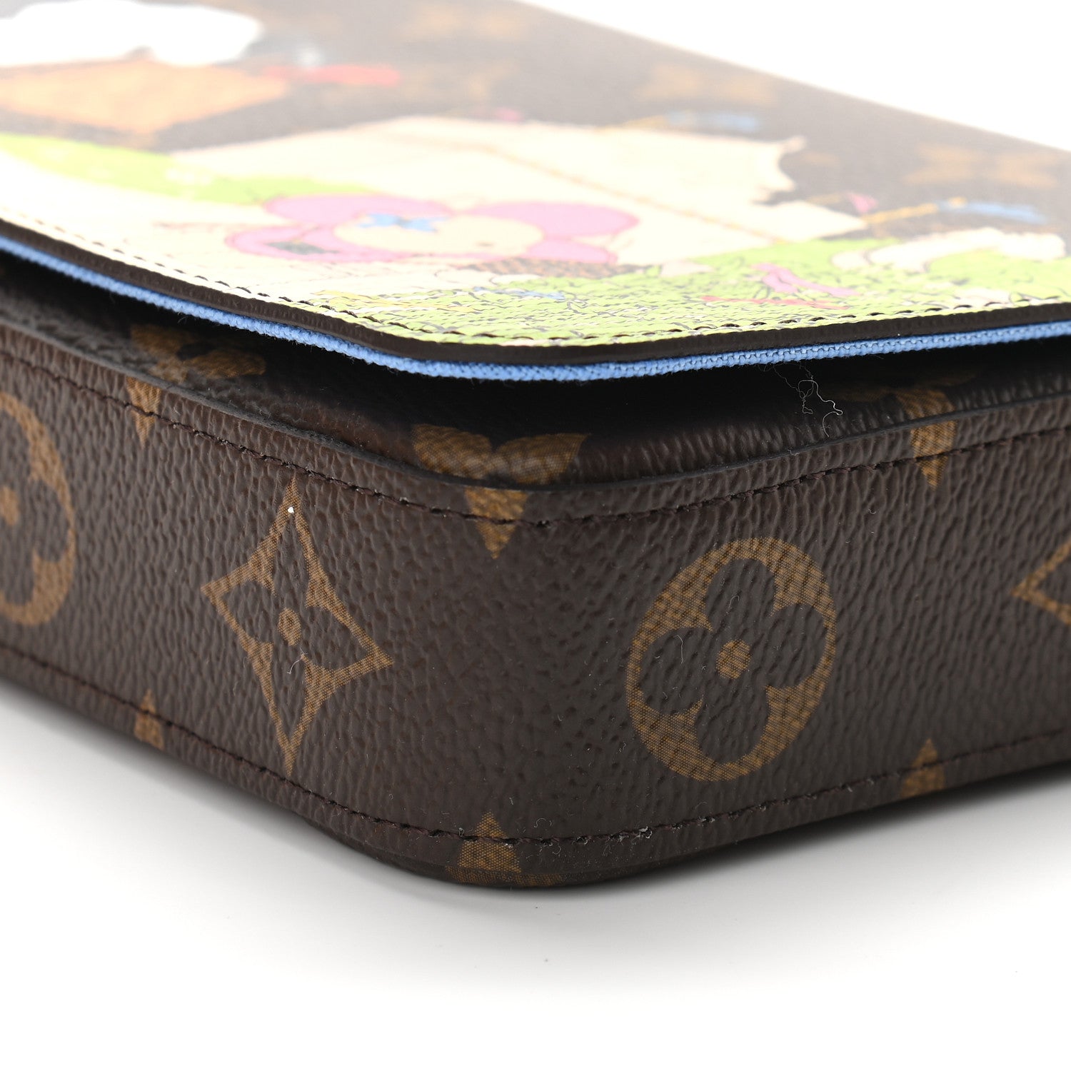 Louis Vuitton Monogram 2021 Christmas Animation China Wall Pochette Felicie Chain Wallet Myosotis Blue 8 of 8