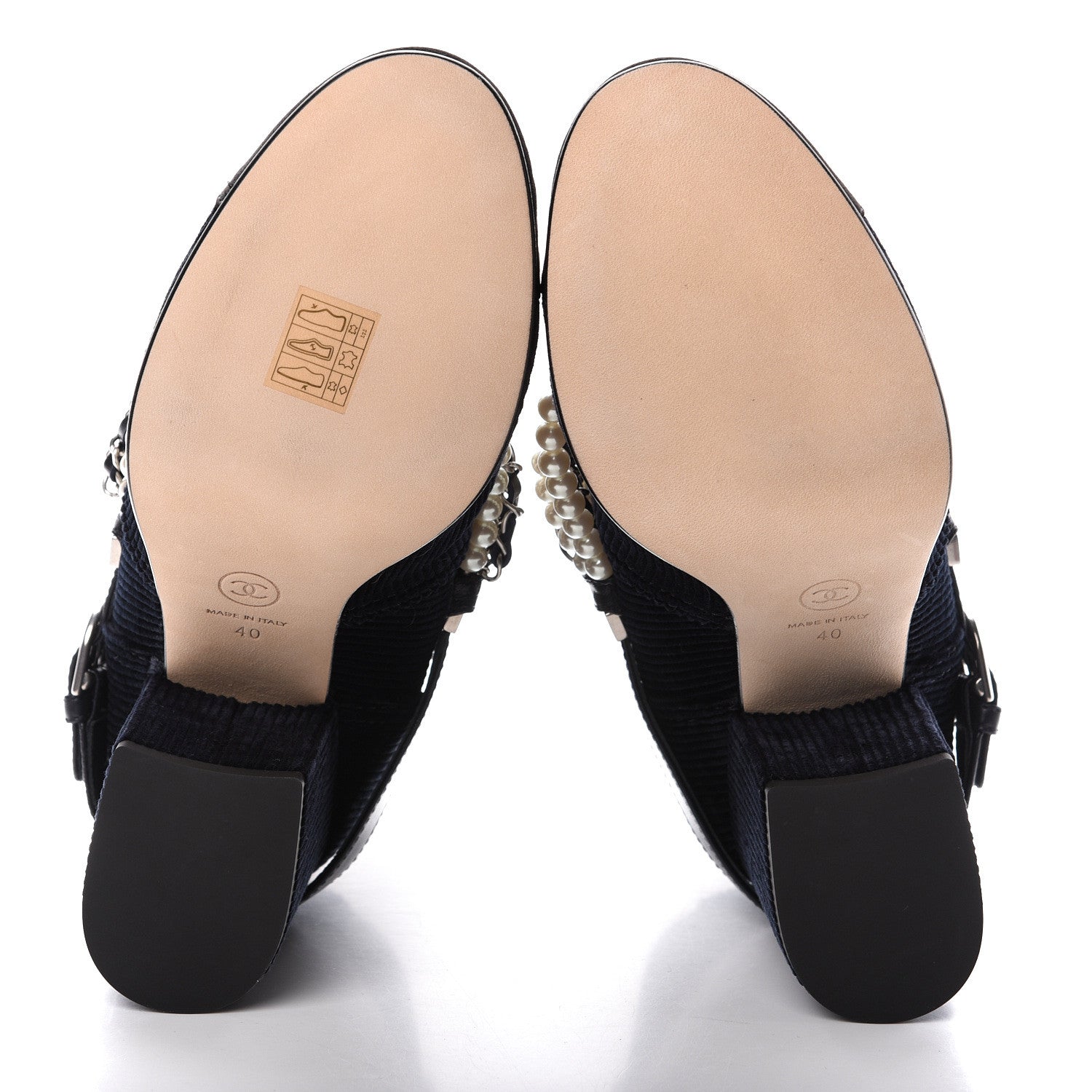 Chanel Velvet Satin Cap Cap Toe Short Boots 40 Navy Black 7 of 11