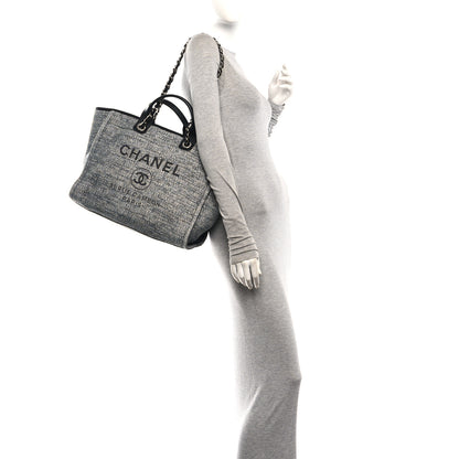 Chanel Canvas Medium Deauville Tote Charcoal 2 of 10