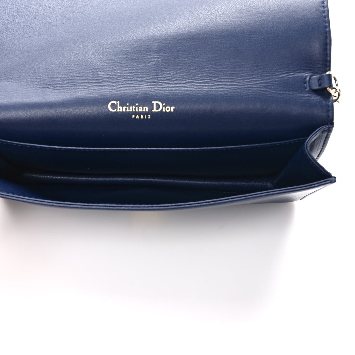 Lambskin Cannage Lady Dior Pouch Navy