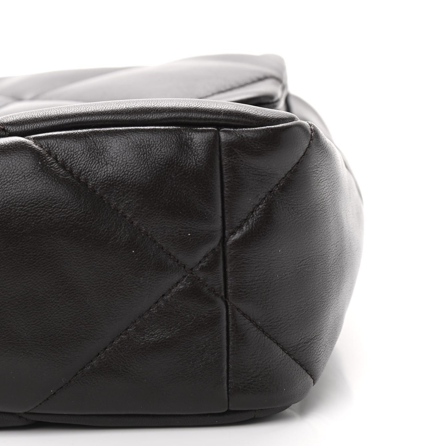 Lambskin Quilted Large Chanel 19 Flap Dark Brown