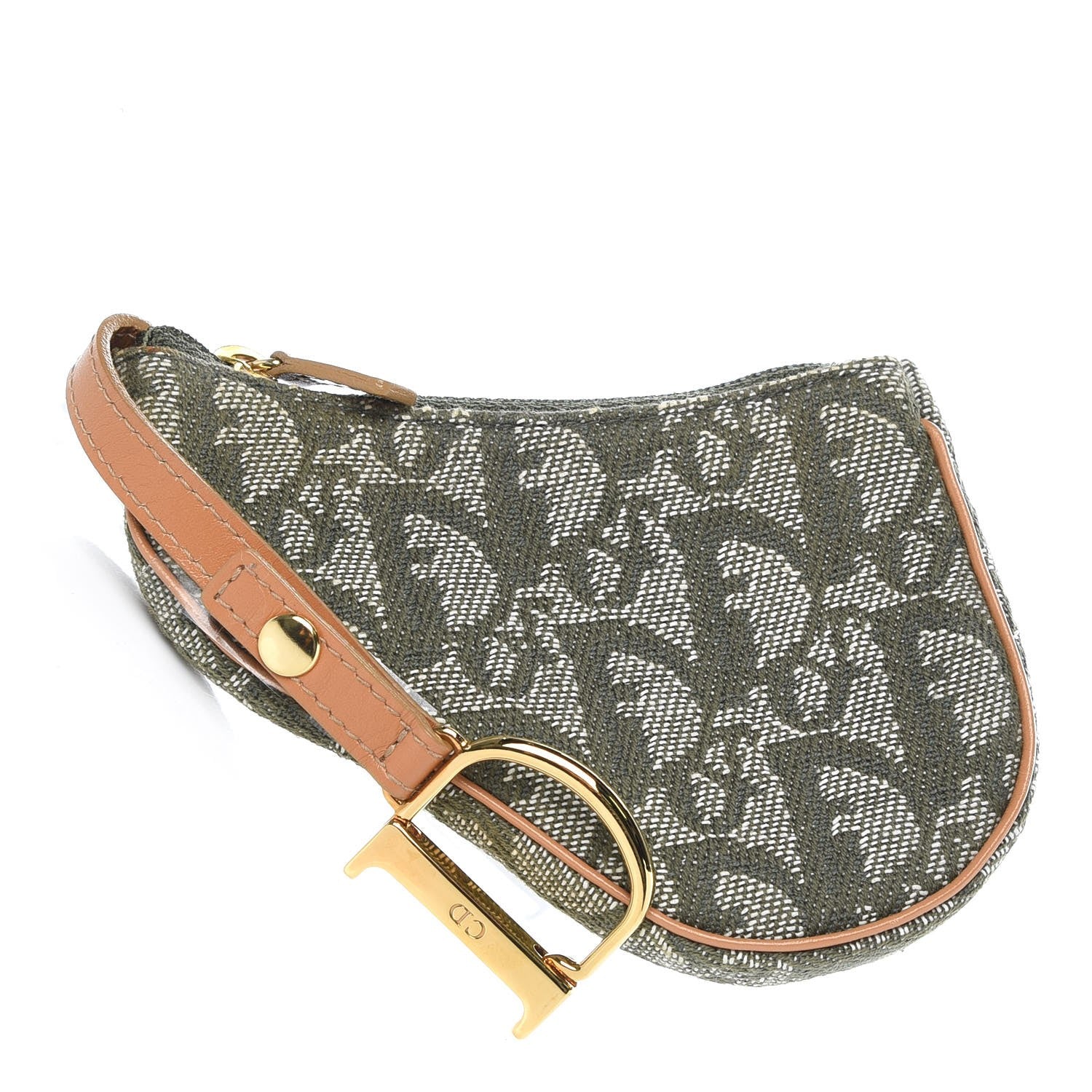 Christian Dior Monogram Saddle Coin Purse Green 1 of 9