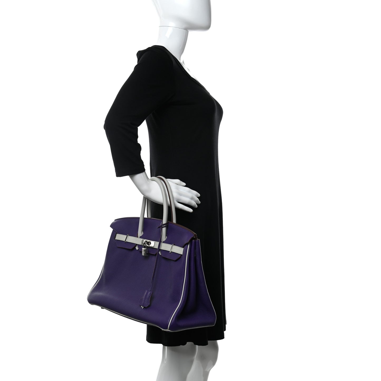Togo Bi-Color Horseshoe Birkin 35 Iris Gris Perle