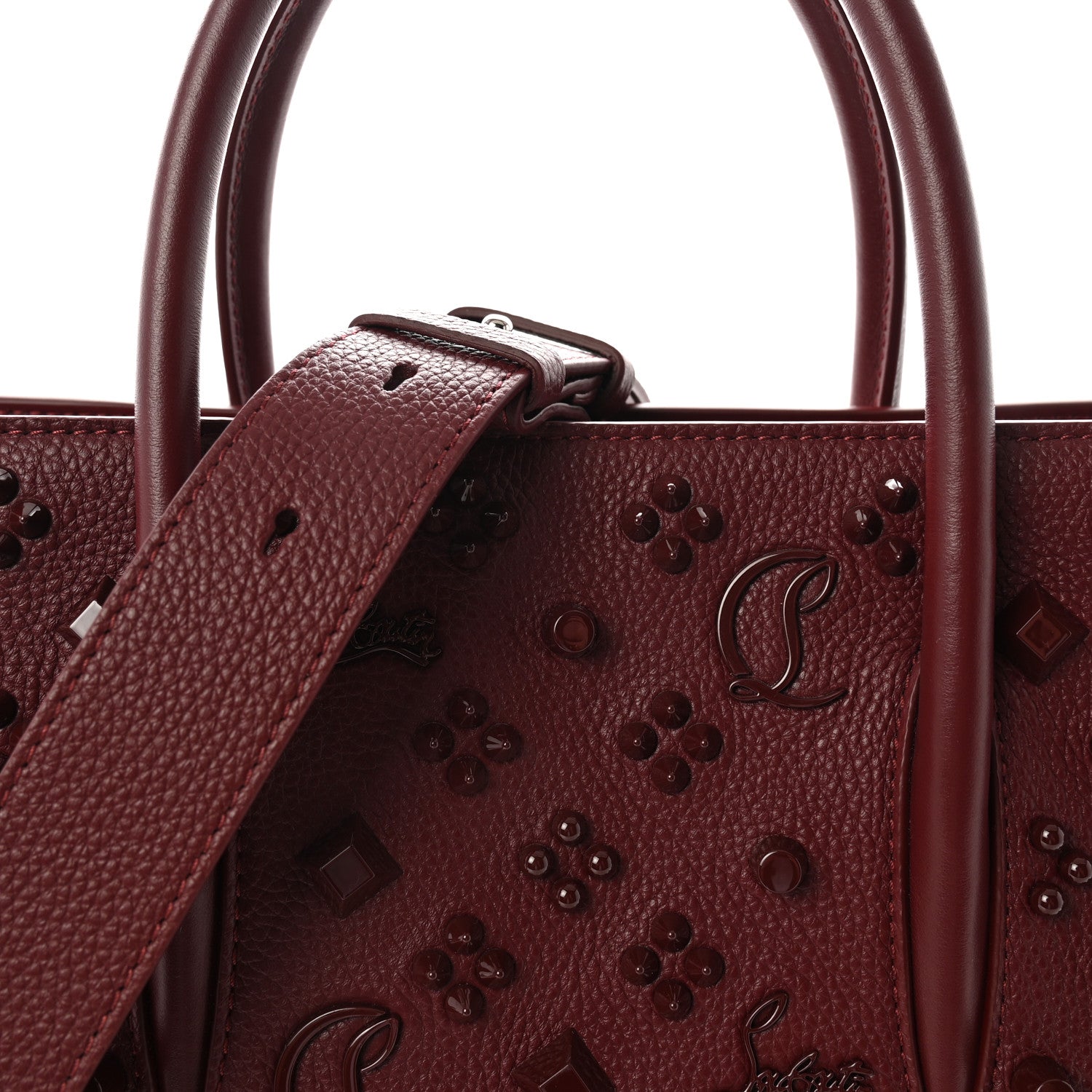 Christian Louboutin Calfskin Spikes Loubinthesky Medium Paloma Bordeaux 8 of 10