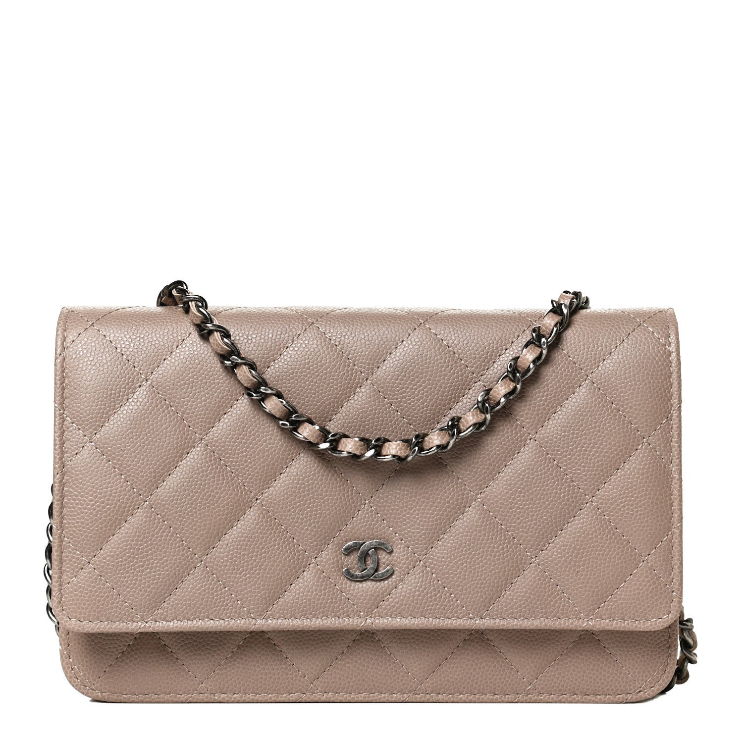 Chanel Caviar Quilted Wallet On Chain WOC Grey 1 of 10