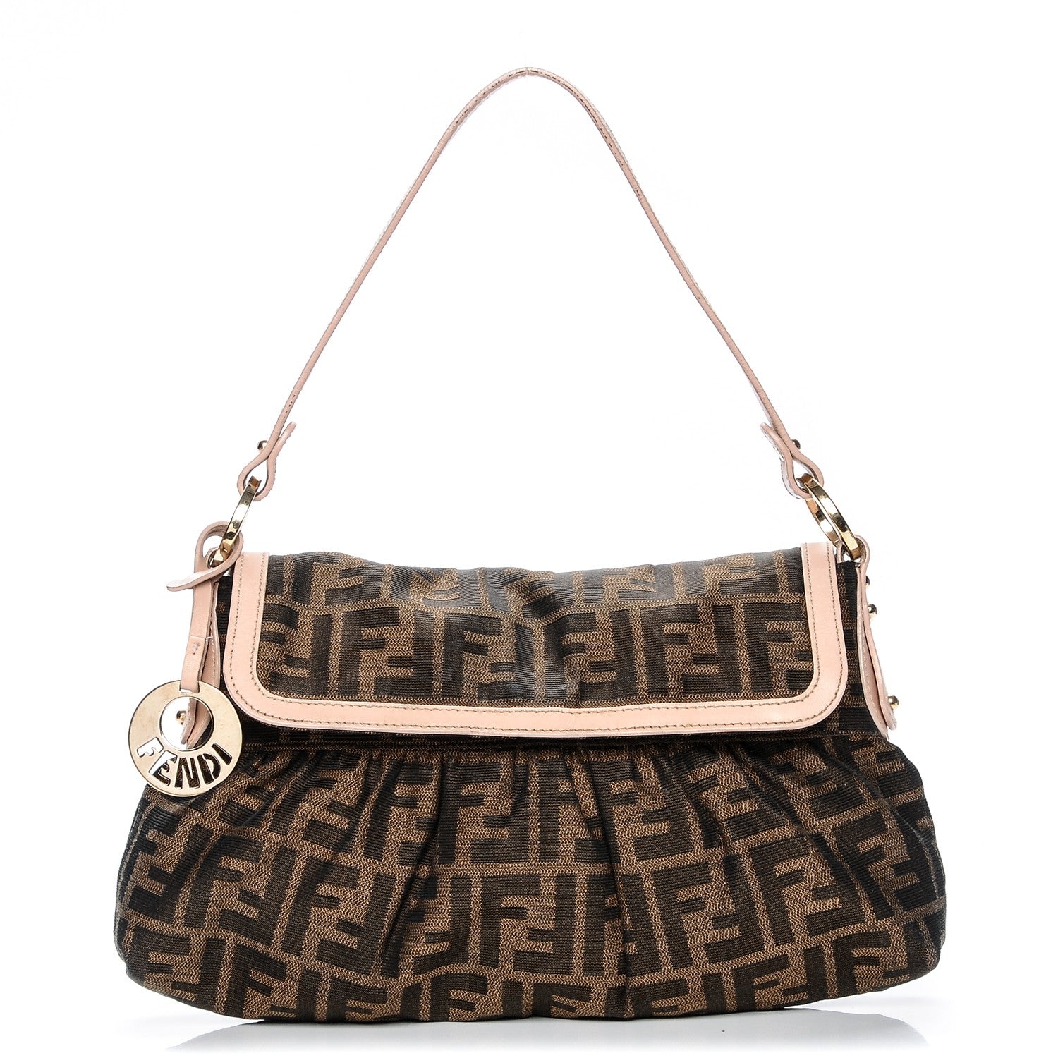 Fendi Zucca Cuoio Lucido Small Chef Shoulder Bag Tobacco Bois de Rose 1 of 8