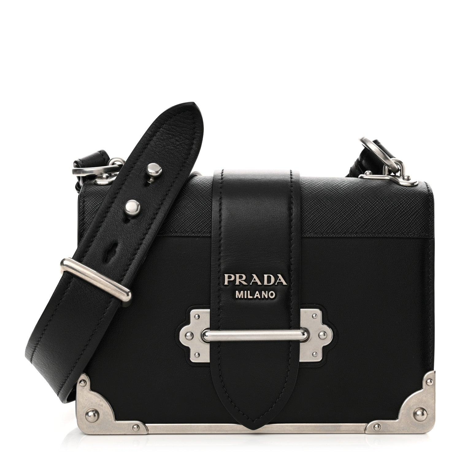 Prada City Calf Saffiano Cahier Bag Black 1 of 10