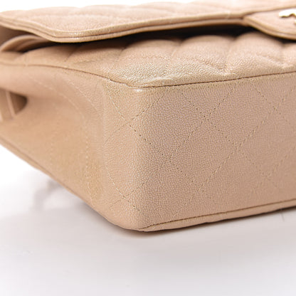 Chanel Iridescent Caviar Quilted Medium Double Flap Beige 8 of 11