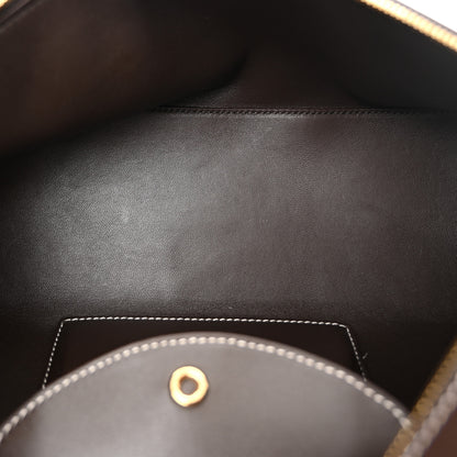 Loro Piana Calfskin Merino Wool Extra Bag L27 Natural Brown Dark Chocolate Licorice Sun Gold 5 of 9