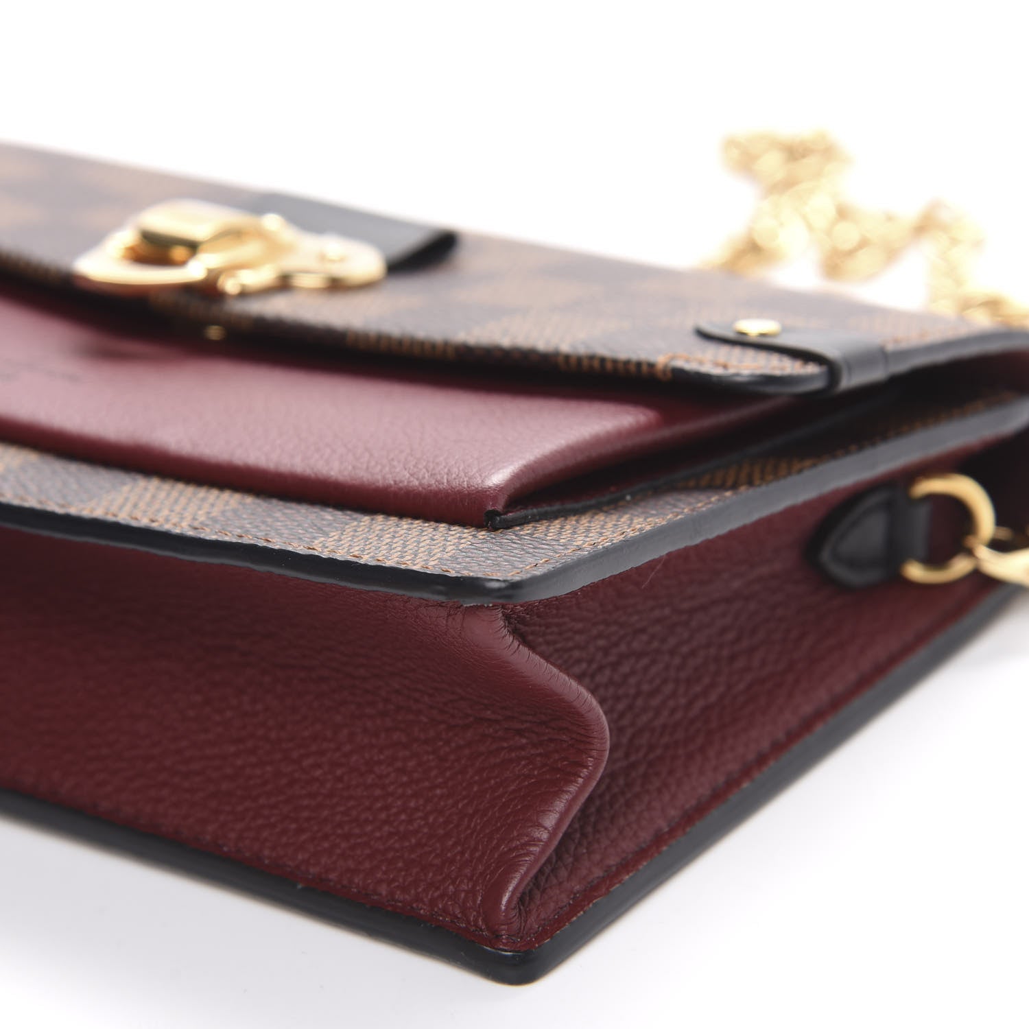 Louis Vuitton Damier Ebene Vavin Chain Wallet Red 9 of 10