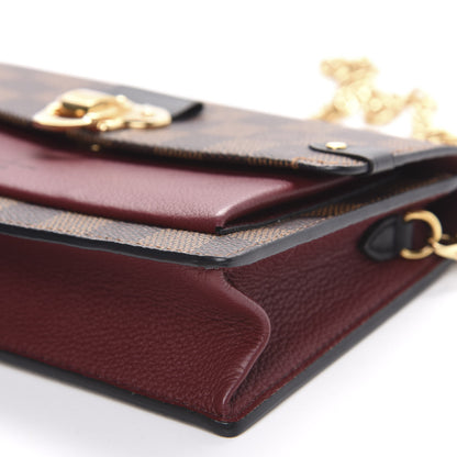 Louis Vuitton Damier Ebene Vavin Chain Wallet Red 9 of 10