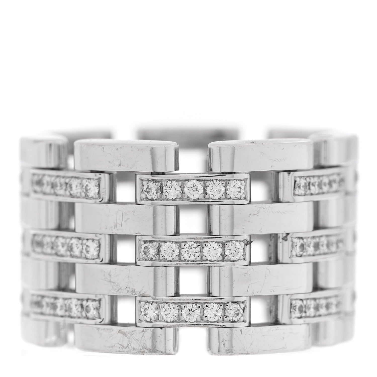 Chopard 18K White Gold Diamond Les Chaines Ring 50 5.5 3 of 5