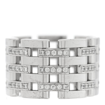 Chopard 18K White Gold Diamond Les Chaines Ring 50 5.5 3 of 5