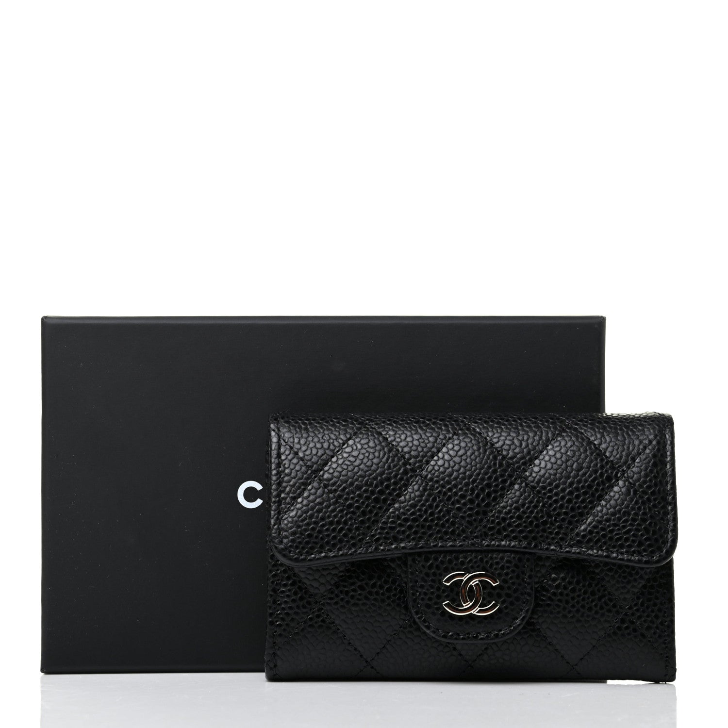 Chanel Caviar Quilted Flap Card Holder Wallet Black 9 of 9