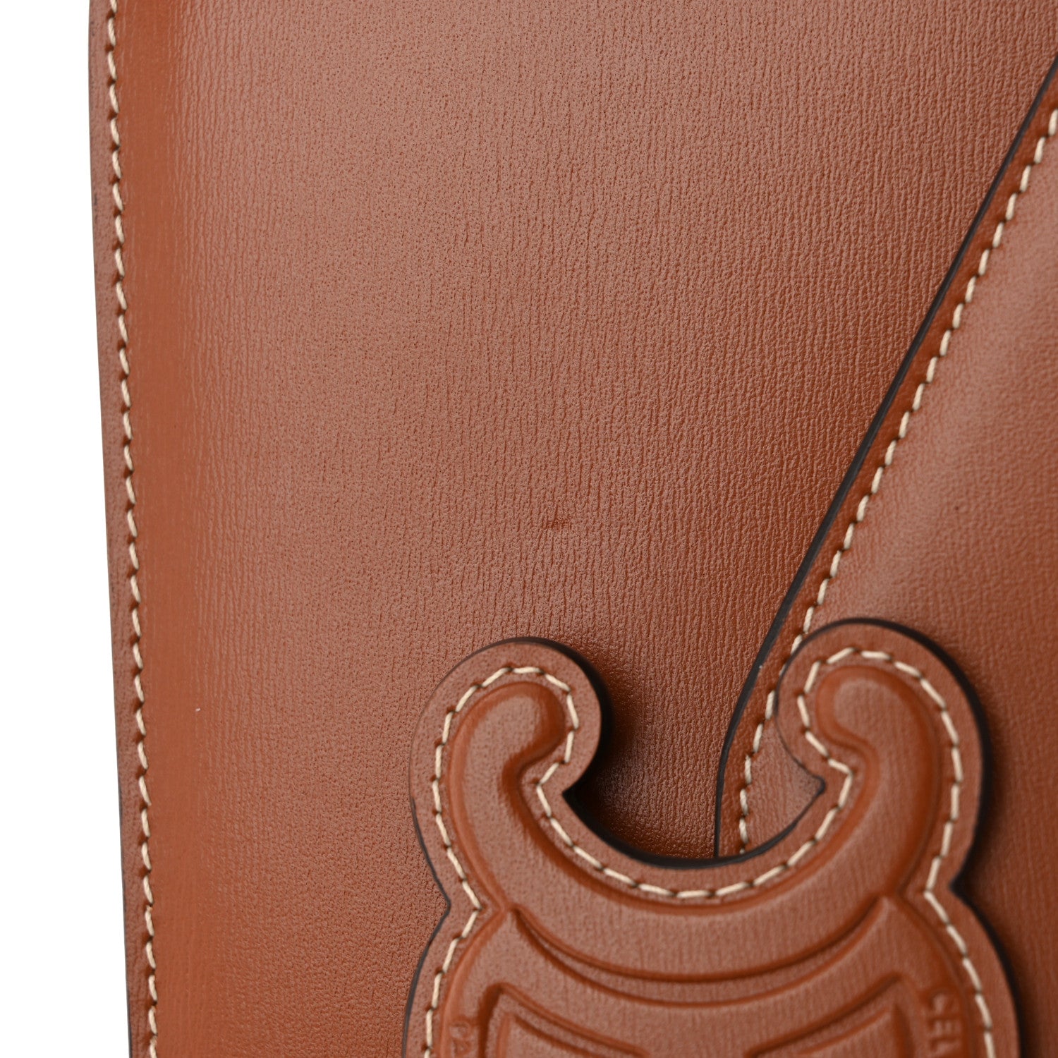 Celine Shiny Calfskin Cuir Triomphe Wallet on Chain Tan 11 of 12