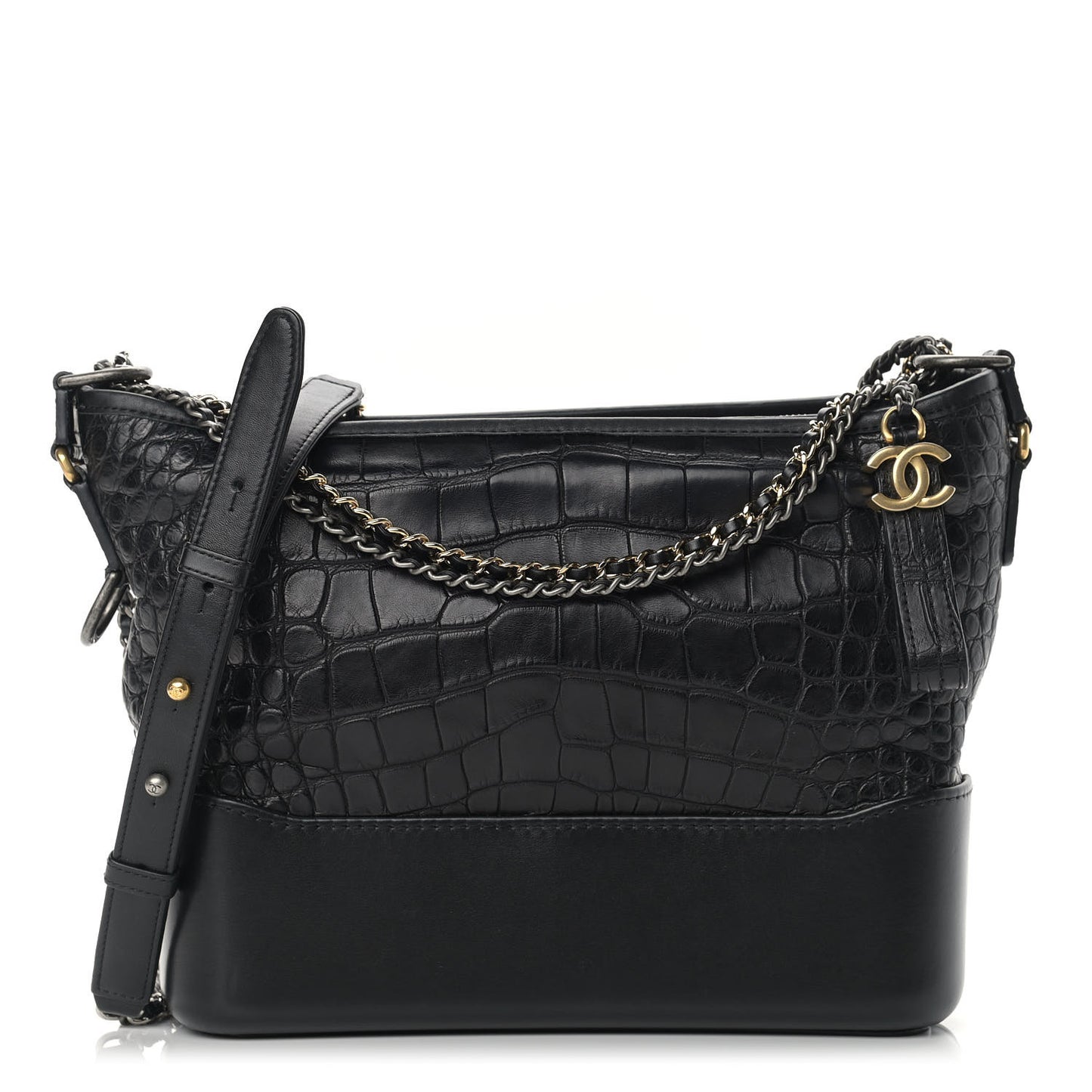 Alligator Medium Gabrielle Hobo Black
