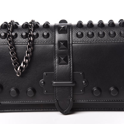 Prada City Calfskin Cahier Studded Mini Bag Black 11 of 12