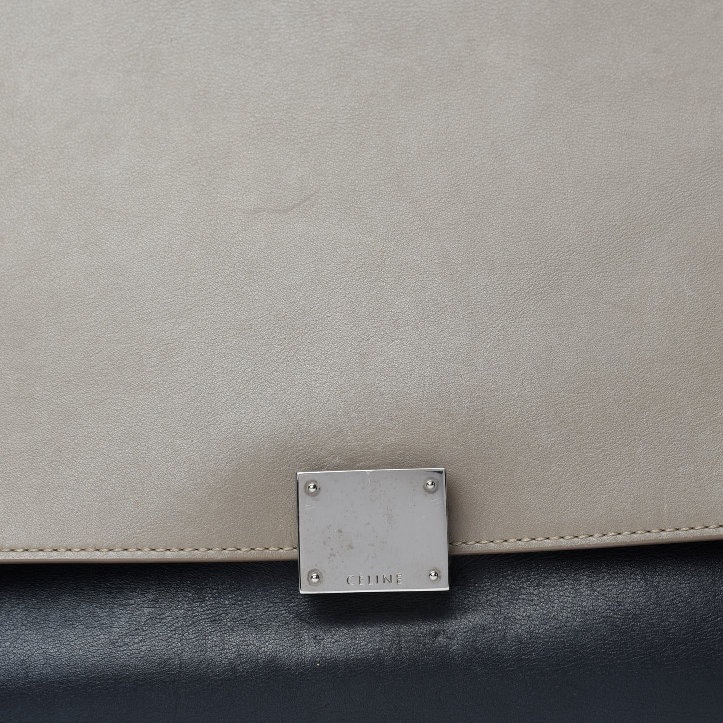 Calfskin Suede Medium Tri-color Trapeze Sand