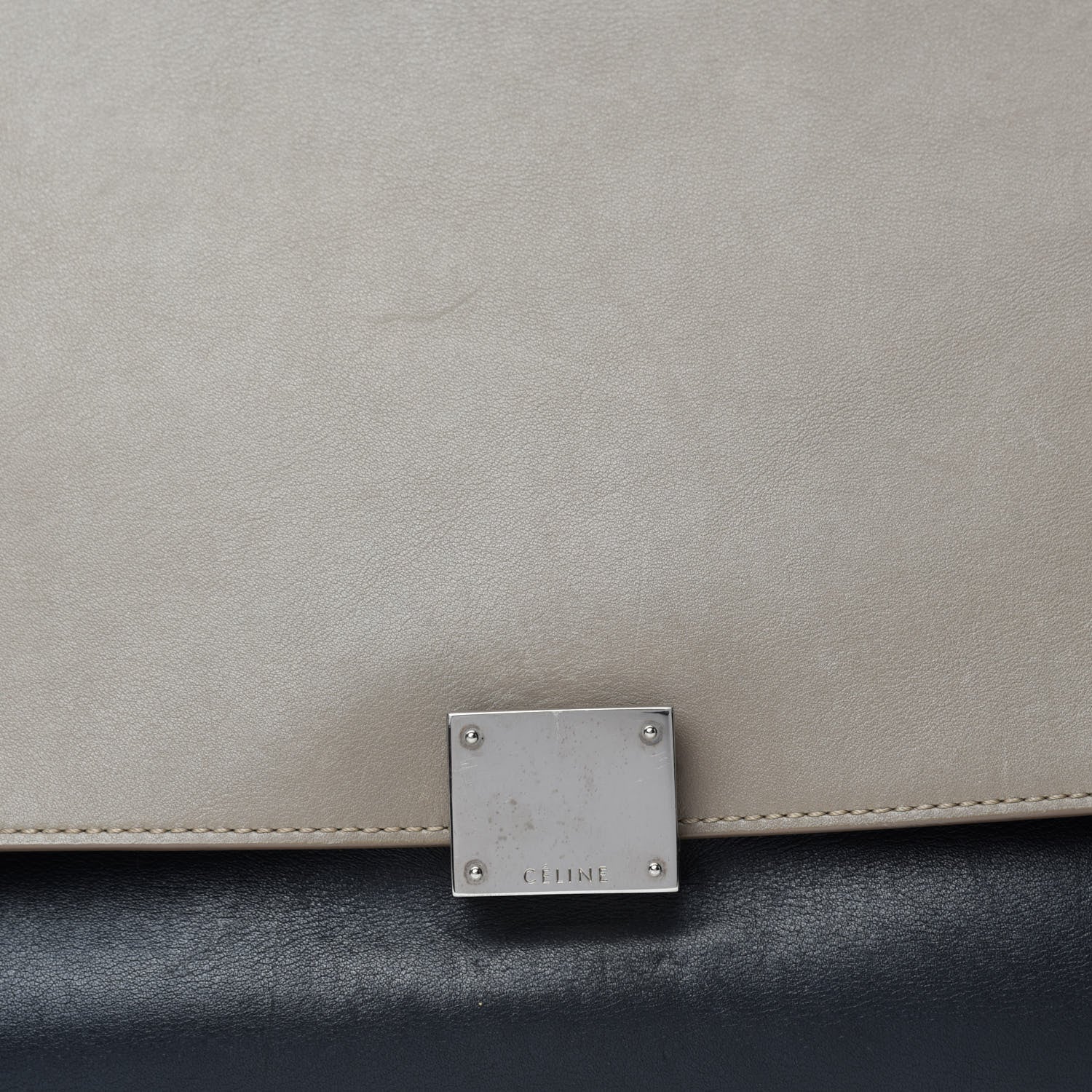 Celine Calfskin Suede Medium Tri-color Trapeze Sand 9 of 9